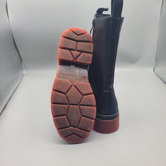 Forever 21 Women’s Black Chunky Platform Boots Size 7 | Faux Leather Zip Closure - Picture 8 of 9